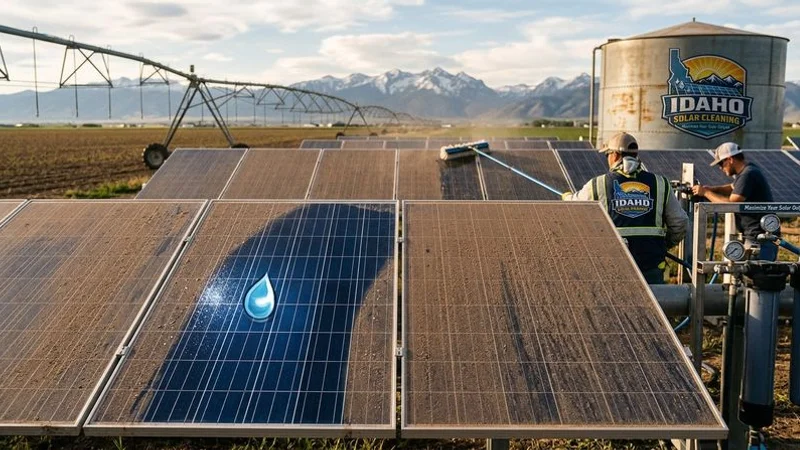 Agricultural dust on solar panels in Idaho farming community