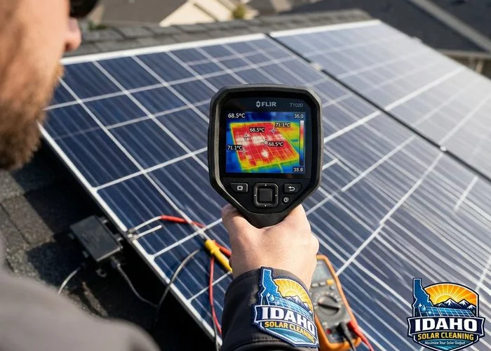 Thermal imaging inspection of solar panels by Idaho Solar Cleaning